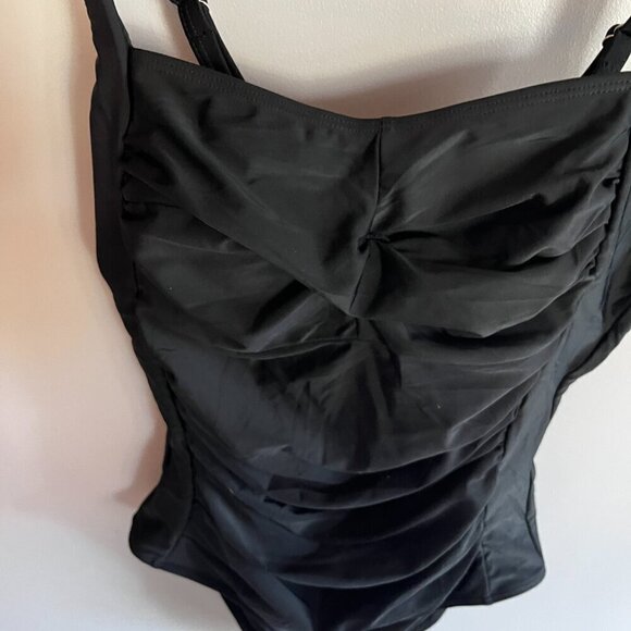 Ekouner Black One Piece Swimsuit Rushing Size M NWT - Picture 3 of 7